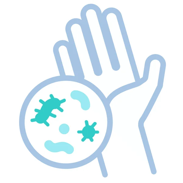 Bacteria Dirty Hand Icon Outline Style — Stock Vector