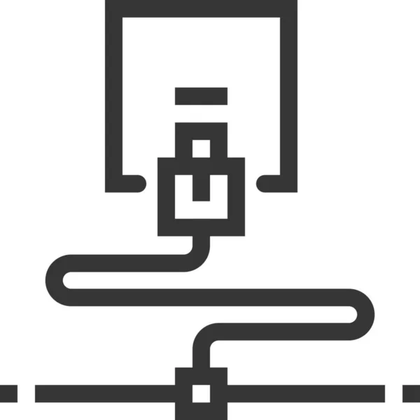 Kabelverbinding Ethernet Icoon Outline Stijl — Stockvector