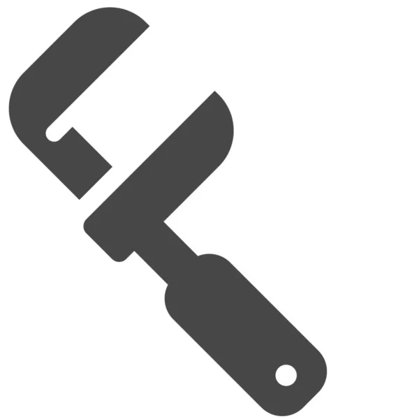 Construction Spanner Tool Icon Solid Style — Stock Vector