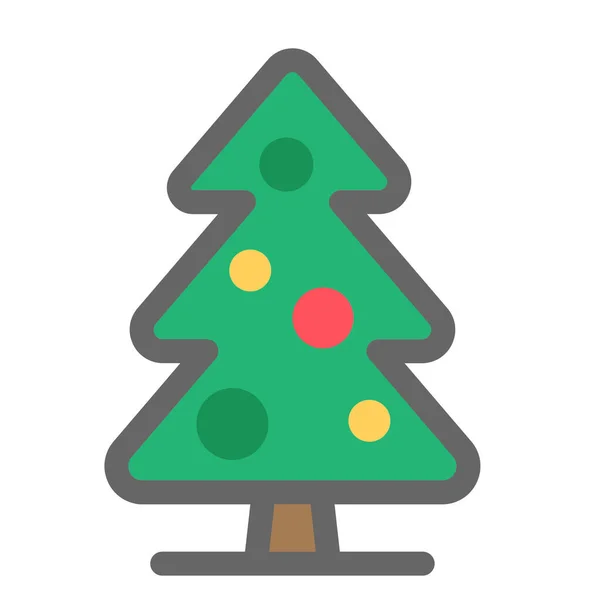 Χριστουγεννιάτικο Χρώμα Διακόσμηση Εικονίδιο Γεμιστό Περίγραμμα Στυλ — Διανυσματικό Αρχείο