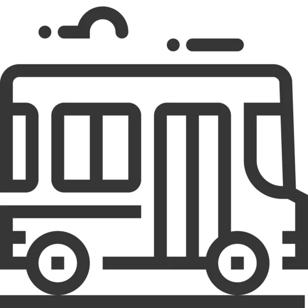 Icono Transporte Escolar Autobús Estilo Esquema — Vector de stock