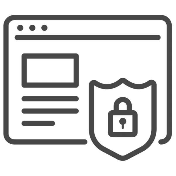 Desarrollo Https Icono Seguro Estilo Esquema — Vector de stock