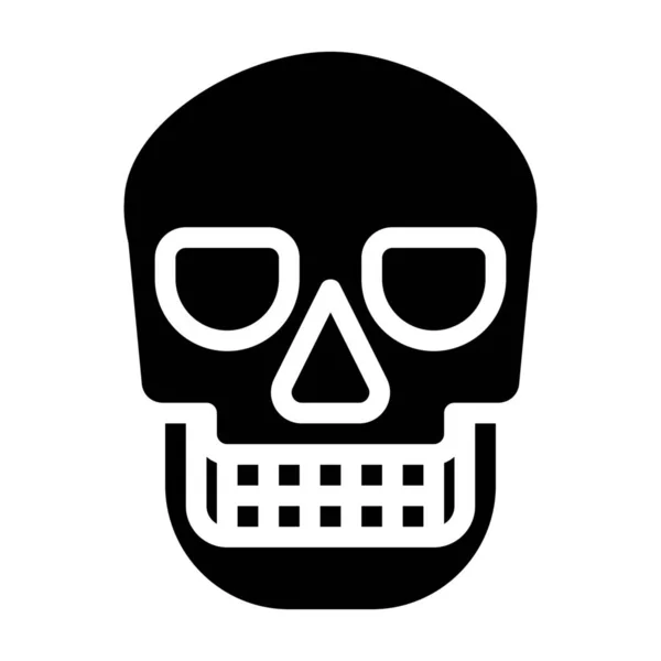 Icono Cabeza Halloween Muerto Estilo Sólido — Vector de stock