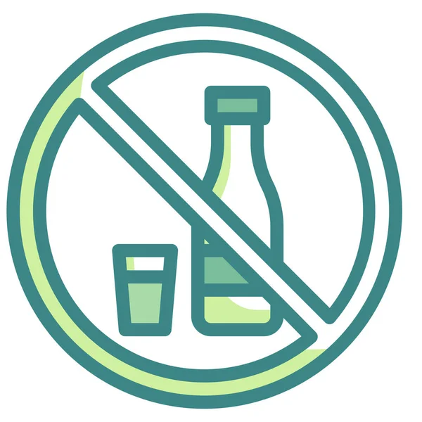 Запрещённый Алкогольный Напиток Стиле Набросков — стоковый вектор