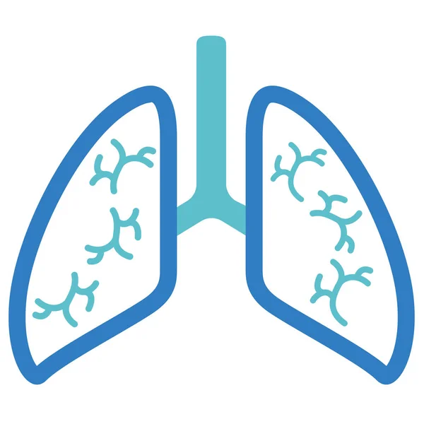 Anatomía Aliento Pulmones Icono Estilo Sólido — Vector de stock