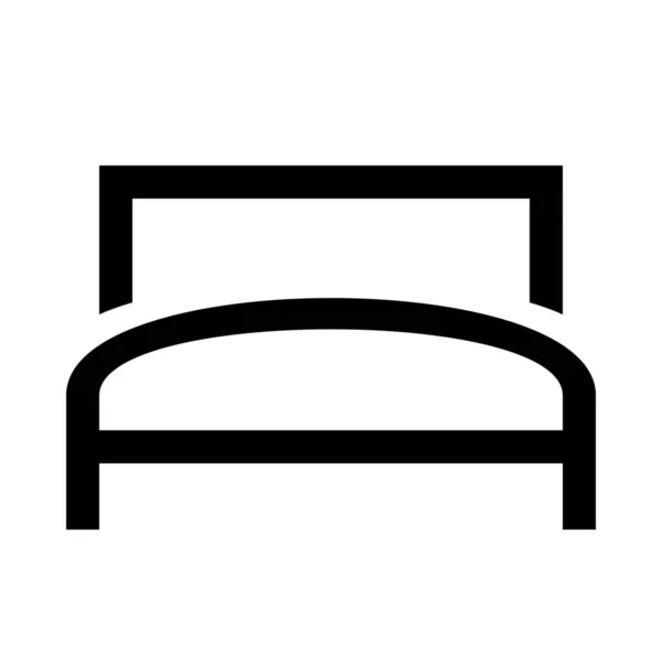 Bett Nach Hause Kingsize Symbol Outline Stil — Stockvektor