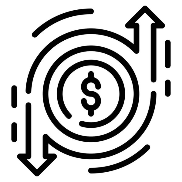 Business Cash Cashflow Icoon Outline Stijl — Stockvector