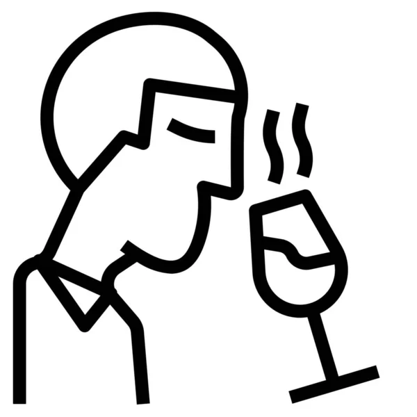 Drinks Manners Smell Icon Outline Style — Stock Vector