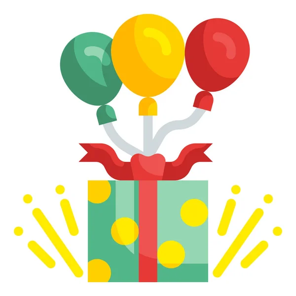 Globo Caja Regalo Icono — Vector de stock