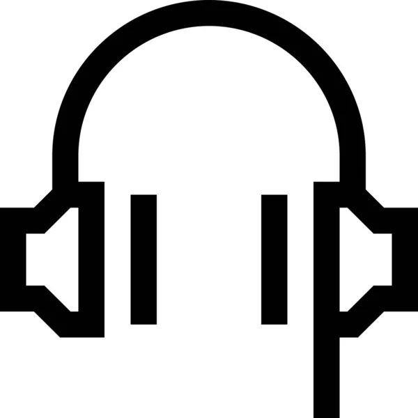 Outline Biçiminde Kulak Dinleme Mobil Simgesi — Stok Vektör