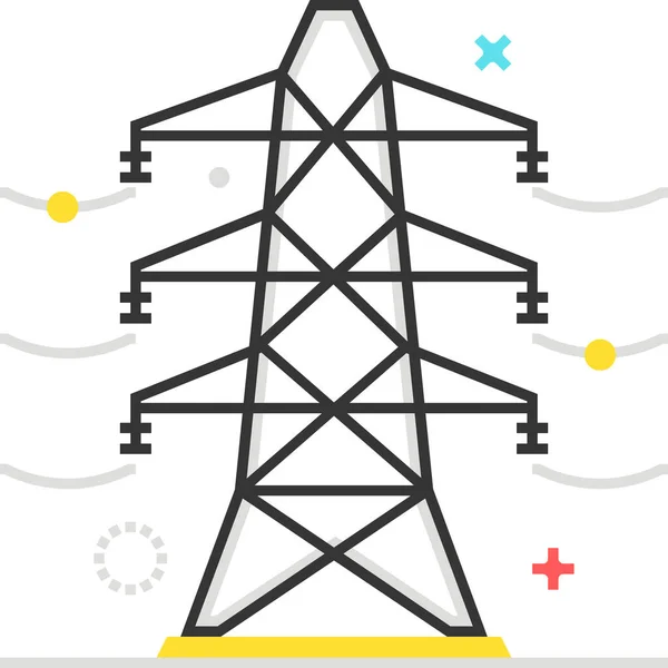 Kabel Elektrische Industrie Icoon Gevulde Omtrek Stijl — Stockvector