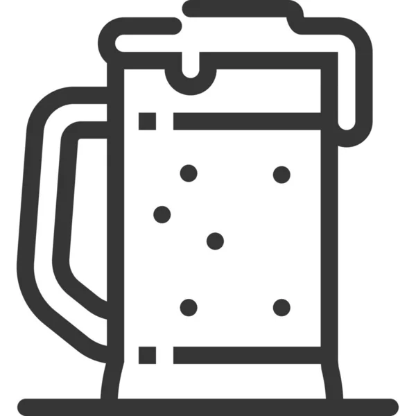 Icona Della Birra Alcolica Stile Contorno — Vettoriale Stock