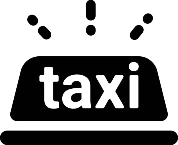 Autista Taxi Icona Trasporto Stile Solido — Vettoriale Stock