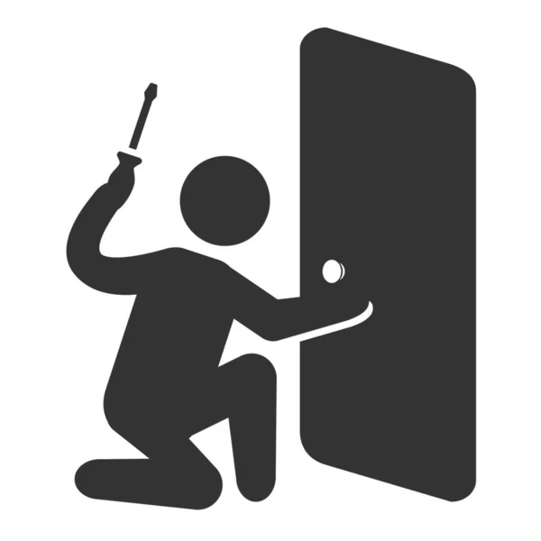 Inbraak Criminele Hacker Pictogram Solid Stijl — Stockvector