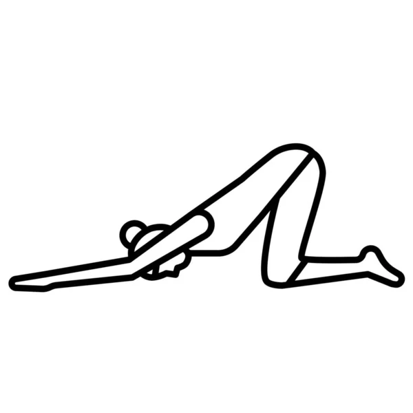 Posa Yoga Icona Outline Stile Outline — Vettoriale Stock