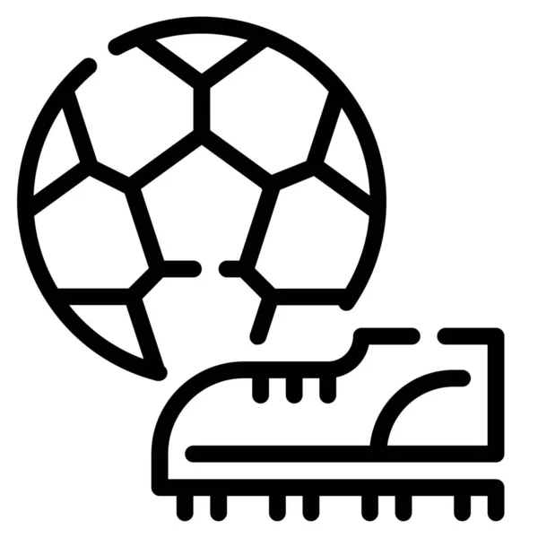 Fútbol Juego Icono Fútbol Estilo Esquema — Archivo Imágenes Vectoriales