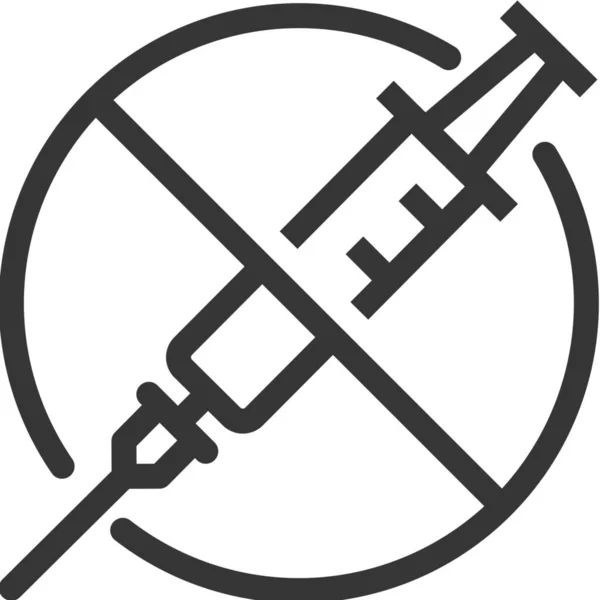 Injekce Bez Zakázané Ikony — Stockový vektor