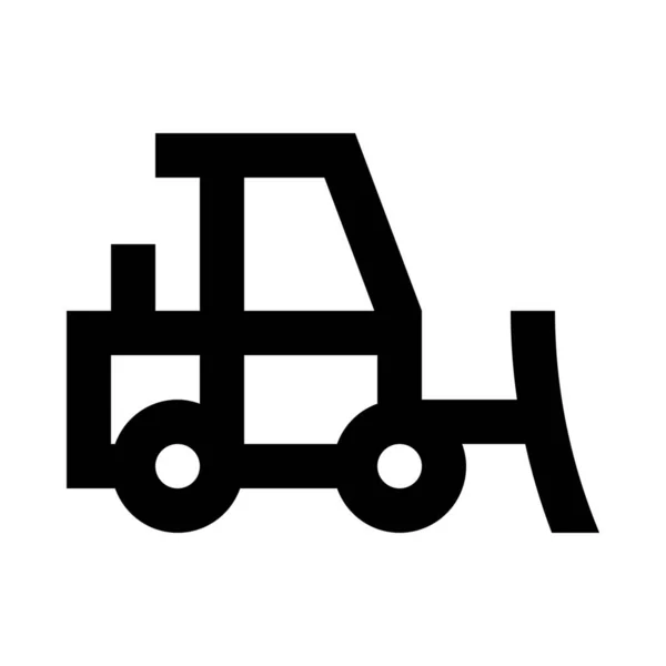 Auto Bau Bulldozer Symbol Outline Stil — Stockvektor