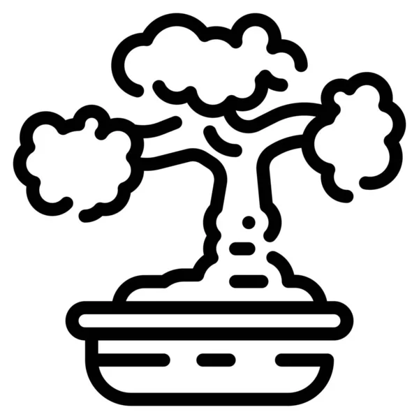 Bonsai Icono Botánico Chino Categoría Cultura Comunidades — Vector de stock