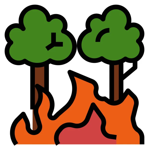 Burn Destroy Icon Filled Outline Style — стоковый вектор