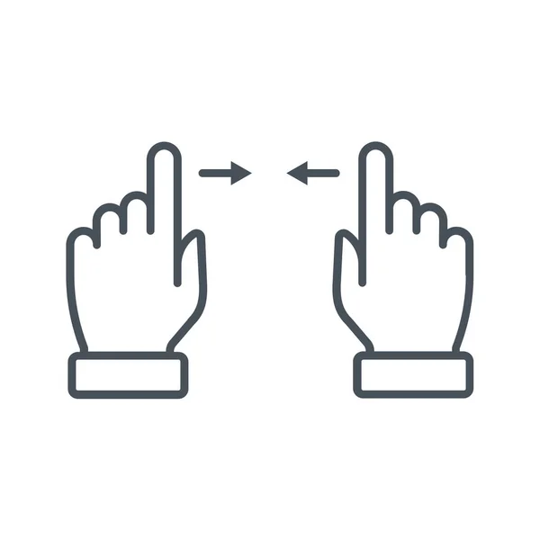 Click Finger Gesture Icon Outline Style — Stock Vector