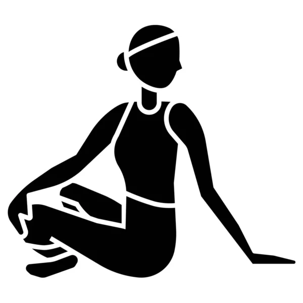 Fitness Pose Stretch Icon Estilo Sólido — Archivo Imágenes Vectoriales