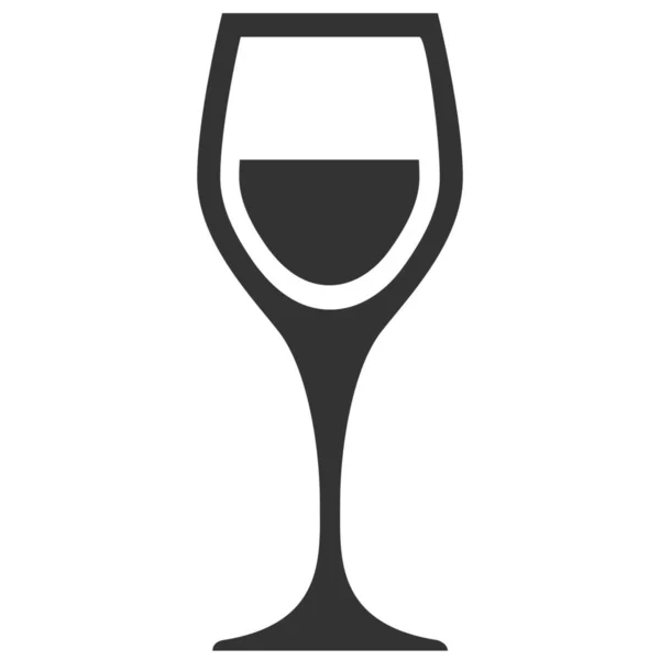 Icono Cóctel Vino Vidrio Estilo Sólido — Vector de stock