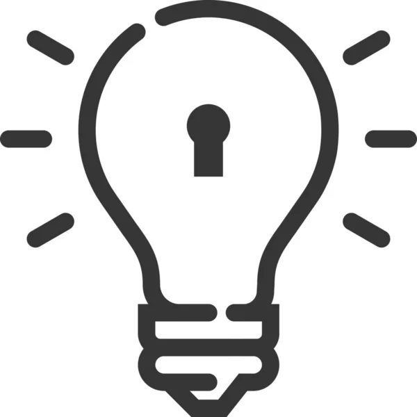 Bulb Creativity Hole Icon Outline Style — Stock Vector