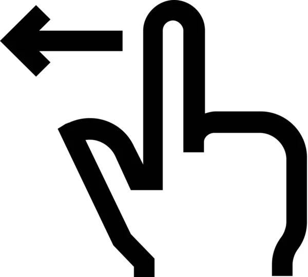 Vinger Gebaar Hand Pictogram Omtrek Stijl — Stockvector