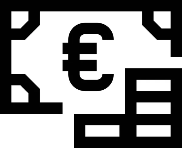 Bankmünze Euro Symbol Umriss Stil — Stockvektor