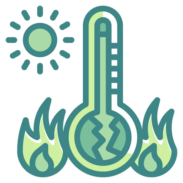 Klimaat Voorspelling Warm Pictogram Natuur Buitenshuis Avontuur Categorie — Stockvector