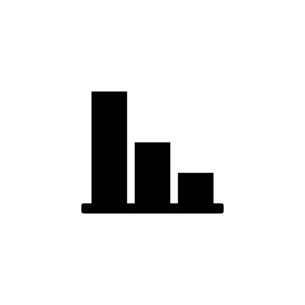 Bar Data Lowing Icon Solid Style — 스톡 벡터