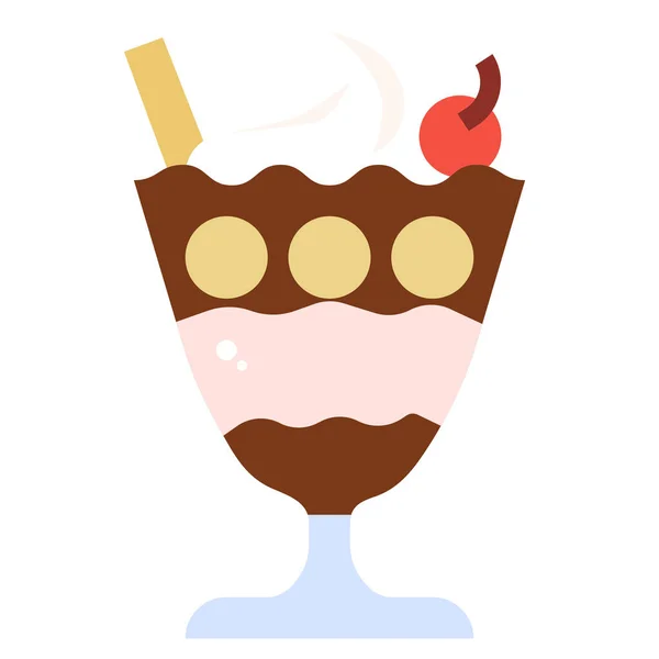 Crème Dessert Glace Icône — Image vectorielle