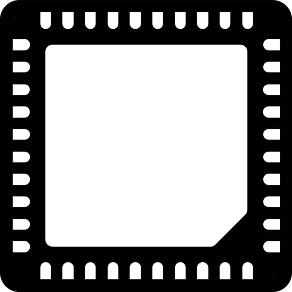 Chip Placa Icono Circuito Estilo Sólido — Vector de stock