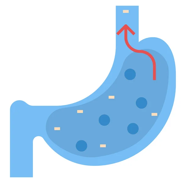 Digestión Gástrica Gerd Icono Estilo Plano — Archivo Imágenes Vectoriales