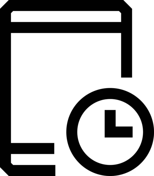 Orologio Icona Del Computer Mobile Stile Outline — Vettoriale Stock