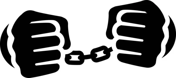 Bracelets Arrestation Icône Criminelle Dans Style Solide — Image vectorielle