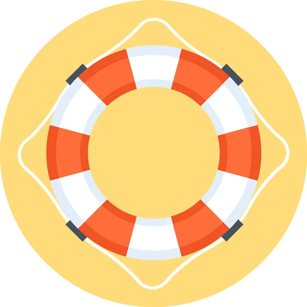 Life Buoy Security Flat Icon Flat Style — Stock Vector