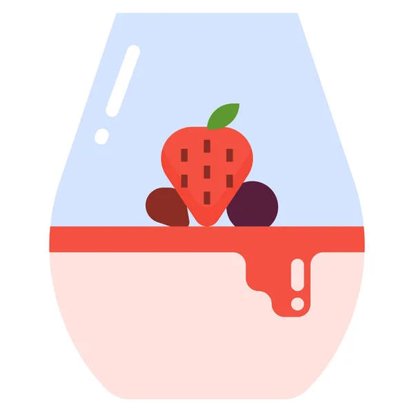 Cotta Dessert Panna Pictogram — Stockvector