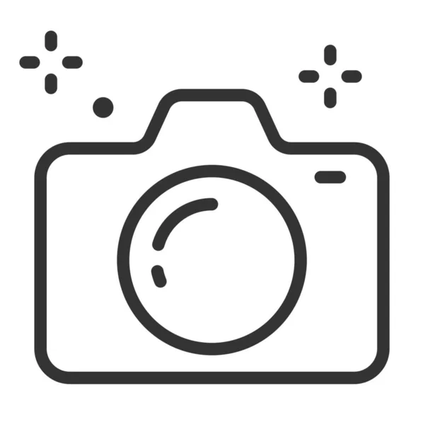 Lente Cámara Icono Móvil Estilo Esquema — Vector de stock