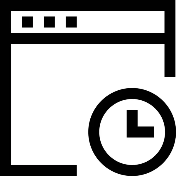 Icono Computadora Reloj Del Navegador Estilo Esquema — Vector de stock