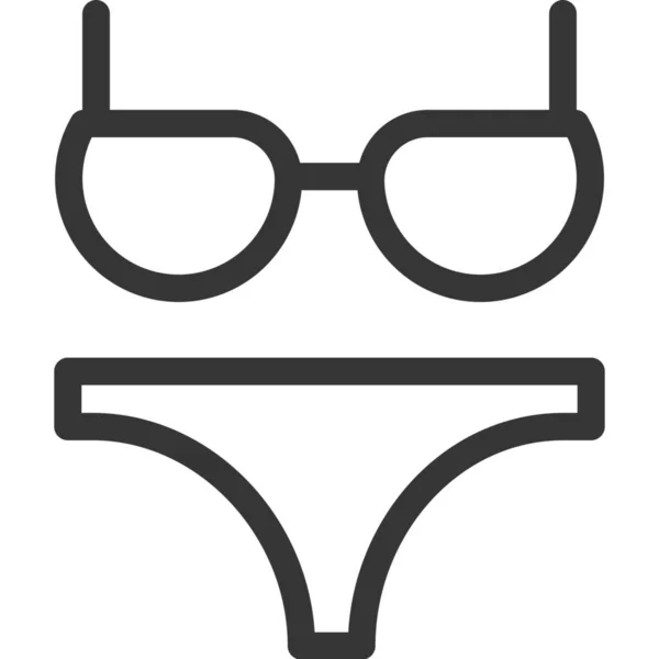 Ikona Odzieży Bikini Stylu Konturu — Wektor stockowy