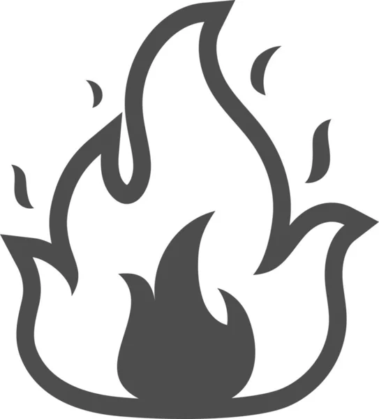 Bruciare Icona Della Fiamma Fuoco Stile Contorno — Vettoriale Stock
