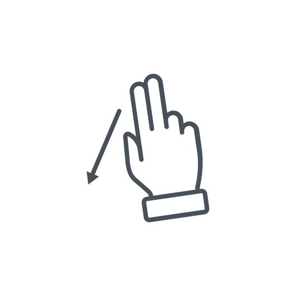 单击轮廓样式中的手指手势图标 — 图库矢量图片