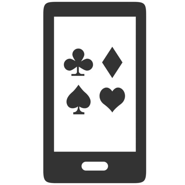 Casino Spiel Mobile Ikone Soliden Stil — Stockvektor