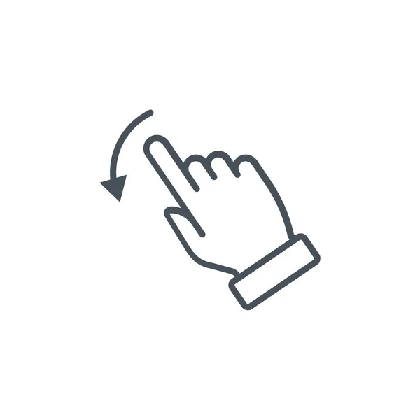 Klik Vinger Gebaar Pictogram Omtrek Stijl — Stockvector