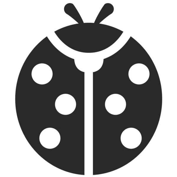 Bug Lieveheersbeestje Icoon Solid Stijl — Stockvector