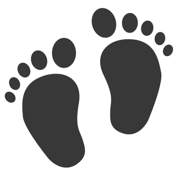 Foot Baby Step Baby Icon Solid Style — Stock Vector