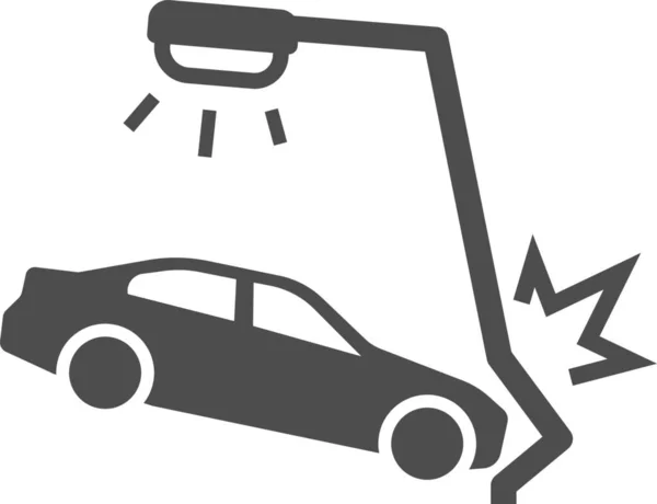 Incidente Auto Icona Incidente Stile Solid — Vettoriale Stock