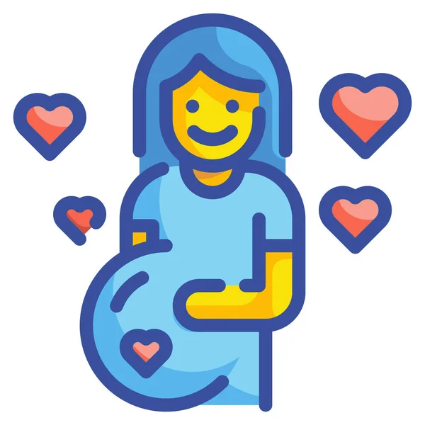 Enceinte Gravid Moderskap Ikon Familj Hem Kategori — Stock vektor